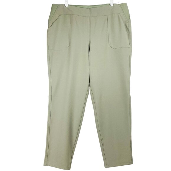 Weatherproof Vintage Women's Slim Olive Green Pants Size XXL Pull-on Stretch - Picture 1 of 9